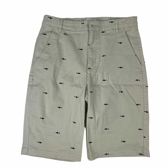 Old Navy Short‎ Boys 18 Shark Fish Adjustable-Waist Stretch Bermuda Casual Beach - Picture 1 of 5